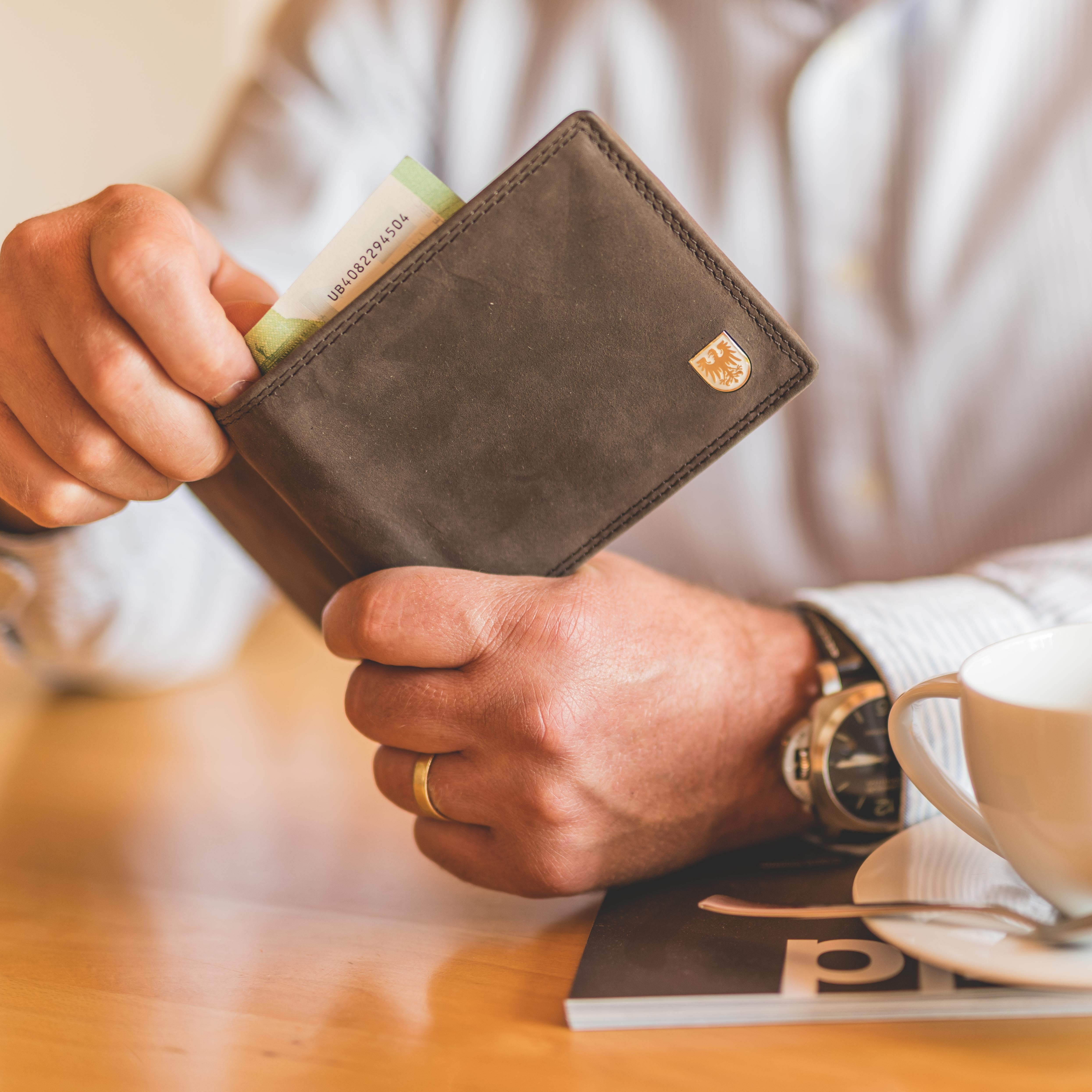 Geldbörse Lugge Wappen – Echtleder mit Adlerprägung Hodalump