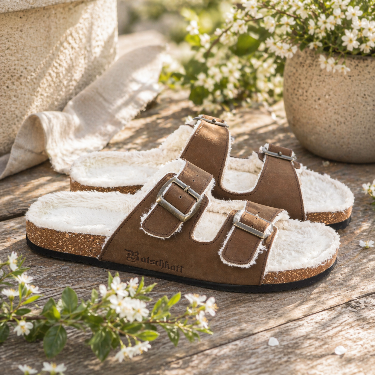 Plüsch Sandalen