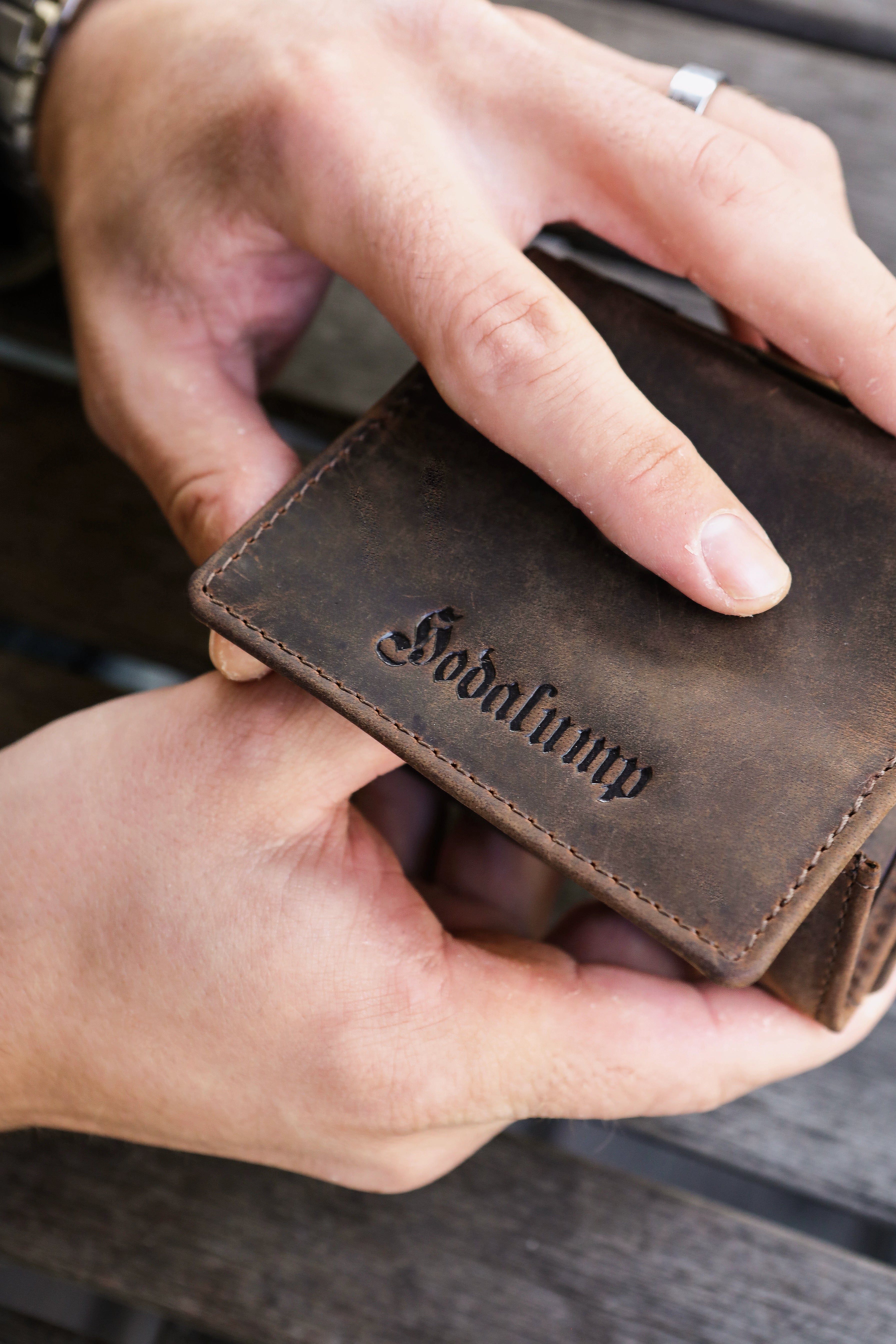 Zauberbörse Max – Echtleder mit Gummiband-System Hodalump