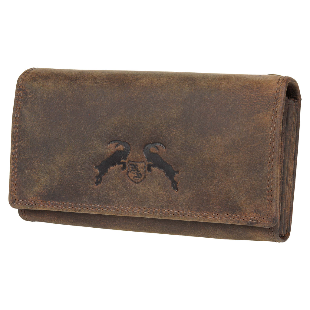 Kellnerbörse aus Vintage-Hunter-Leder mit Münzfächern und Scheinfach