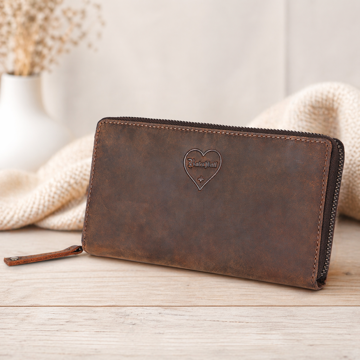 Damengeldbörse aus Leder als Weihnachtsgeschenk für Frauen
