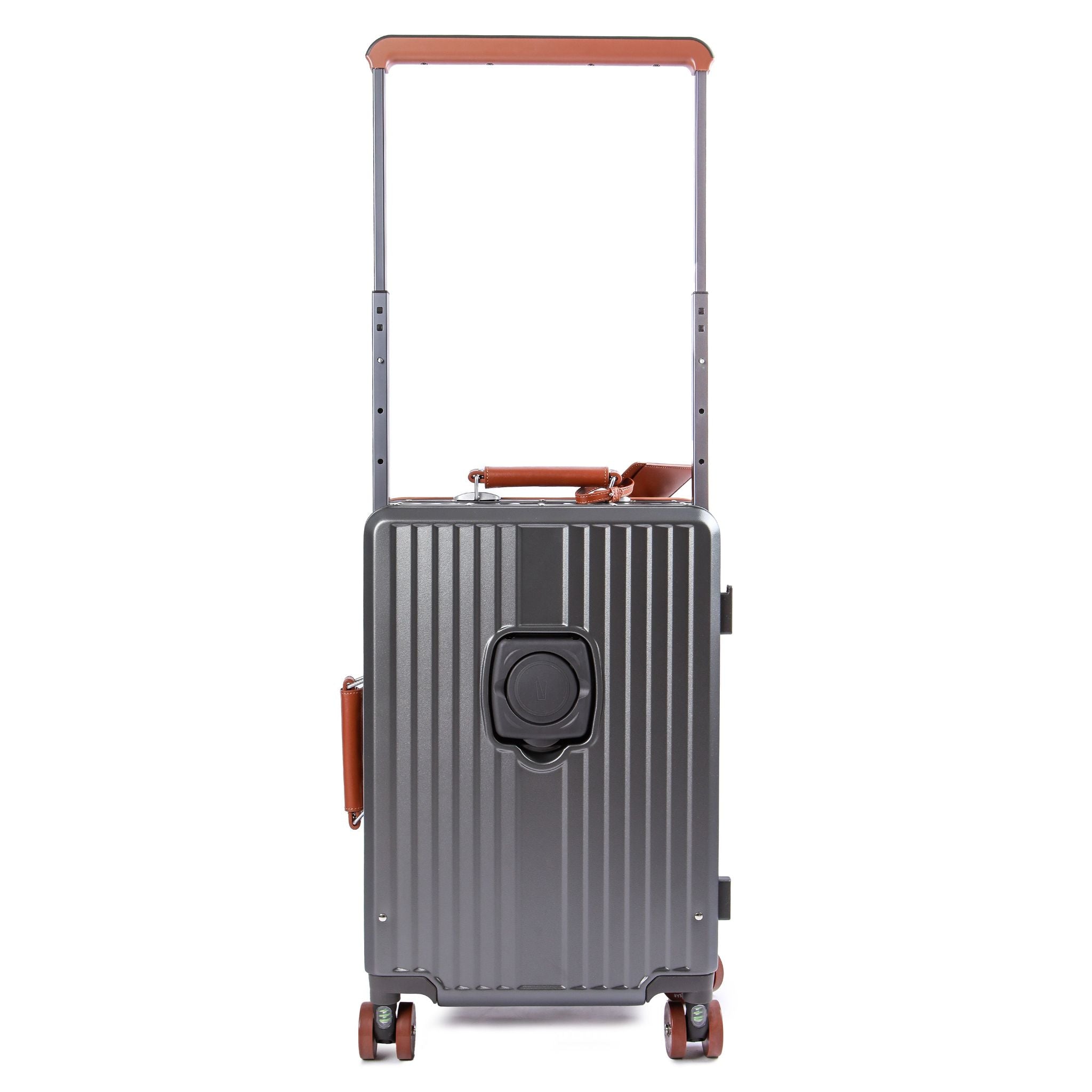Hodalump Handgepäck Trolley Rückansicht – Rollerblade-Rollen und Zugstange