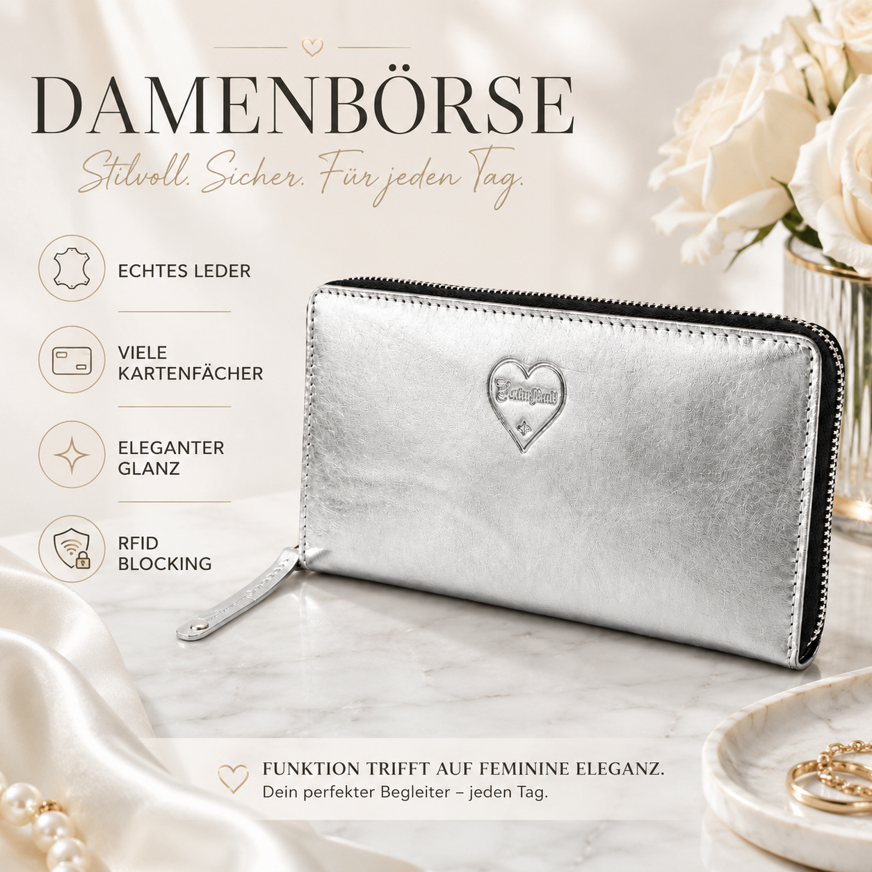 Damenbörse mit Glanz