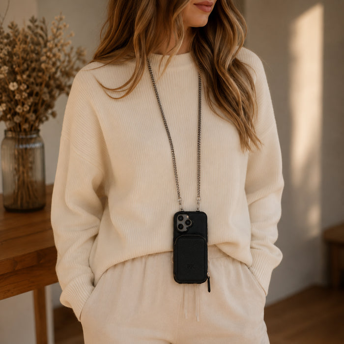 Phone Case with Shoulder Chain & Card Holder – Style Meets Functionality