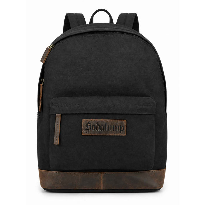 Hodalump City Rucksack Vorderansicht – zeitloses Design mit Büffelleder-Detail