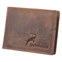 Hodalump Geldbörse mit Steinbock im Hunter-Vintage Look Geldbeutel Herren Hodalump & Ratschkatl Braun