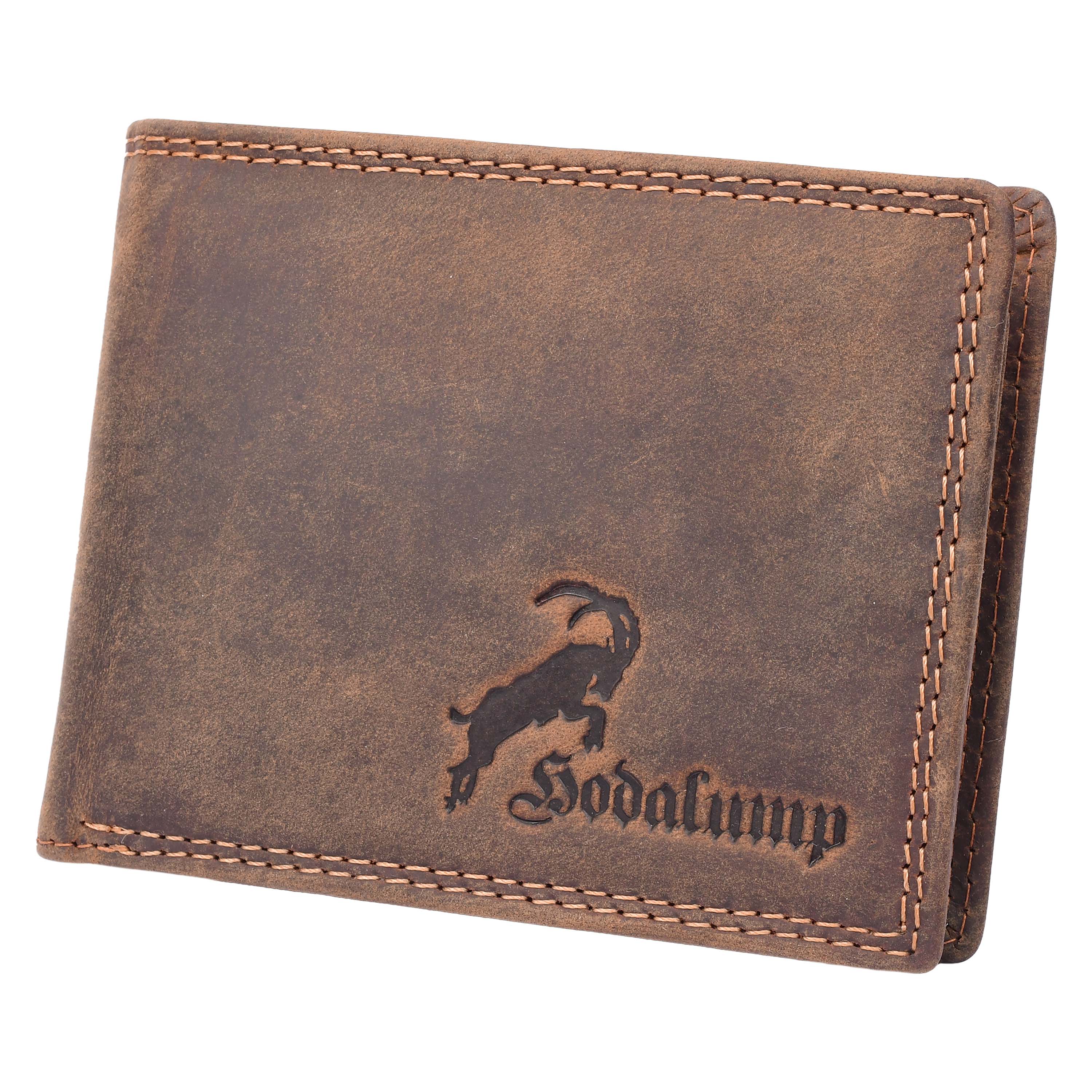Hodalump Geldbörse mit Steinbock im Hunter-Vintage Look Geldbeutel Herren Hodalump & Ratschkatl Braun